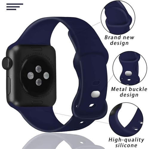 Bracelet iWatch moderne avec fermeture en silicone liquide et bracelet à boucle pour Apple Watch série Sport 1/2/3/4/5/6/7/8/9 42&nbsp;mm,