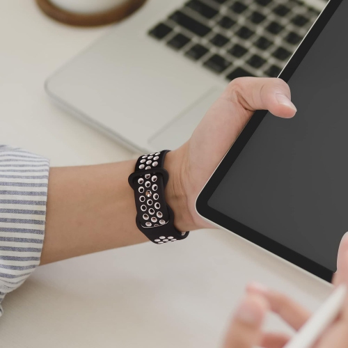 Bracelets sport compatibles avec le bracelet Apple Watch 38&nbsp;mm pour femmes 41&nbsp;mm de 40&nbsp;mm, bracelets de rechange respirables en