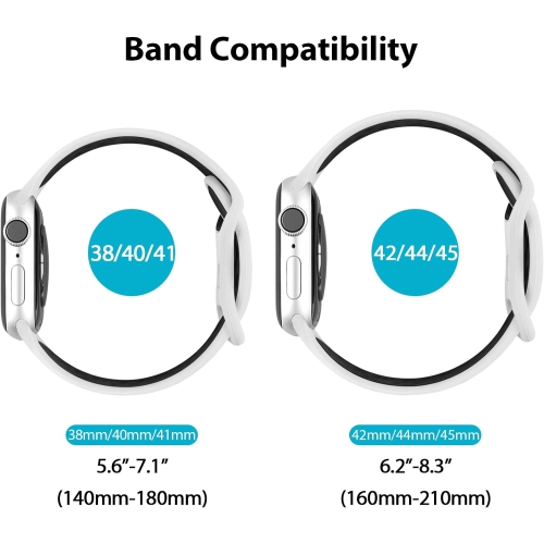 Sport Bands Compatible with for Apple Watch Band 38mm 40mm 41mm Women Men, Soft Silicone Breathable Replacement Straps Compatible with for iWatch SE