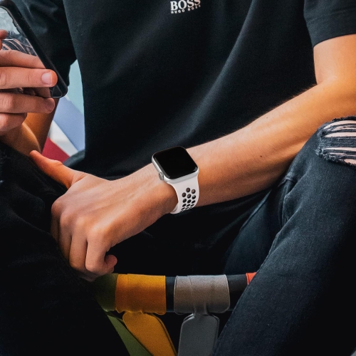 Sport Bands Compatible with for Apple Watch Band 38mm 40mm 41mm Women Men, Soft Silicone Breathable Replacement Straps Compatible with for iWatch SE