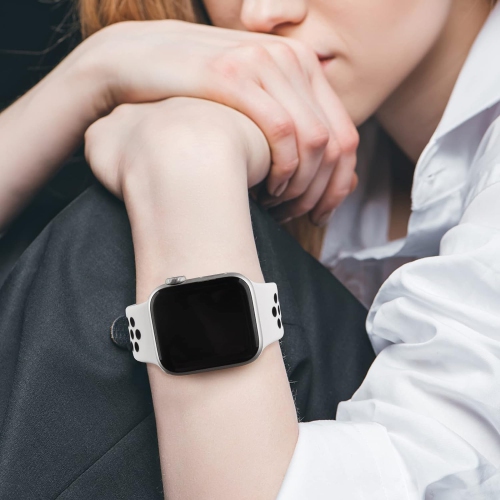 Bracelet iWatch moderne avec fermeture en silicone liquide et bracelet à boucle pour Apple Watch série Sport se 1/2/3/4/5/6/7/8/9 42 mm,