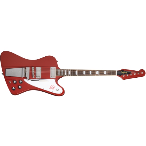 Guitare électrique Firebird V 1963 d'Epiphone avec étui rigide - Rouge braise