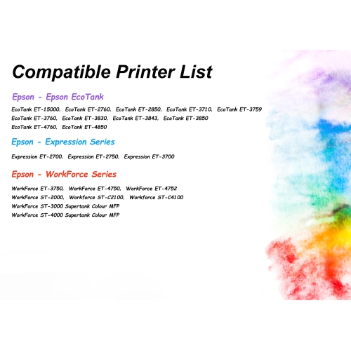 5PK bouteilles de rechange compatibles pour Epson 502 T502 EcoTank et-2750 et-3750 et-4750 et-2760 et-3760 et-4760 et-2700 et-3700 et-3710 et-15000