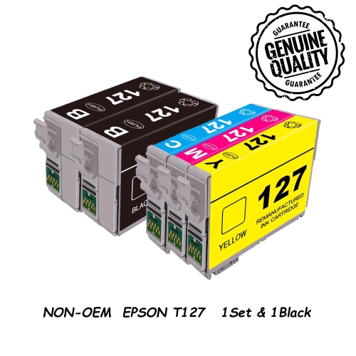 1Set&1BK Compatible Ink Cartridge Replacement for Epson T127 127 to use with Epson NX530 625 WF-3520 WF-3530 WF-3540 WF-7010 WF-7510 7520 545 645