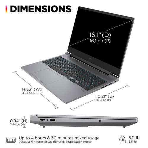 Image 7 of 11.. HP OMEN 16.1" Gaming Laptop - Meteor Silver