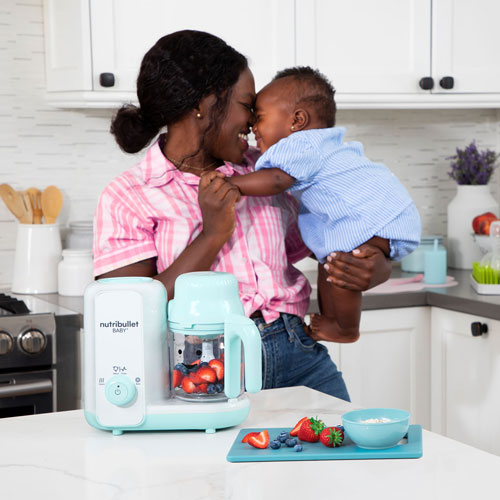Robot-cuiseur vapeur Nutribullet Baby Steam & Blend - Blanc mat/Bleu