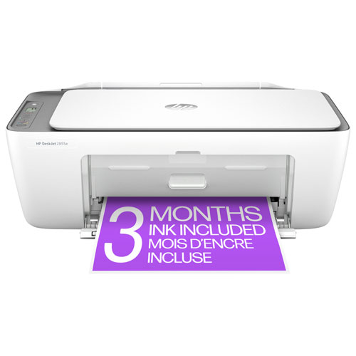 Imprimante à jet d'encre tout-en-un sans fil DeskJet 2855e de HP - Essai de 3 mois de Instant Ink de HP inclus*
