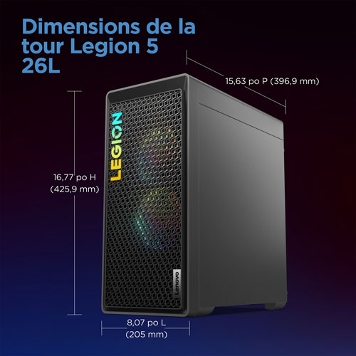 Lenovo Legion Tower 5 Gaming PC - Storm Grey (AMD Ryzen 5 7600/16GB RAM/512GB SSD/RTX 4060/Windows 11)
