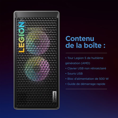 Lenovo Legion Tower 5 Gaming PC - Storm Grey (AMD Ryzen 5 7600/16GB RAM/512GB SSD/RTX 4060/Windows 11)