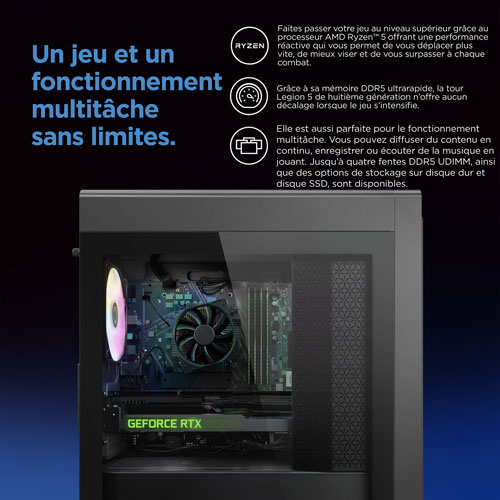 Lenovo Legion Tower 5 Gaming PC - Storm Grey (AMD Ryzen 5 7600/16GB RAM/512GB SSD/RTX 4060/Windows 11)