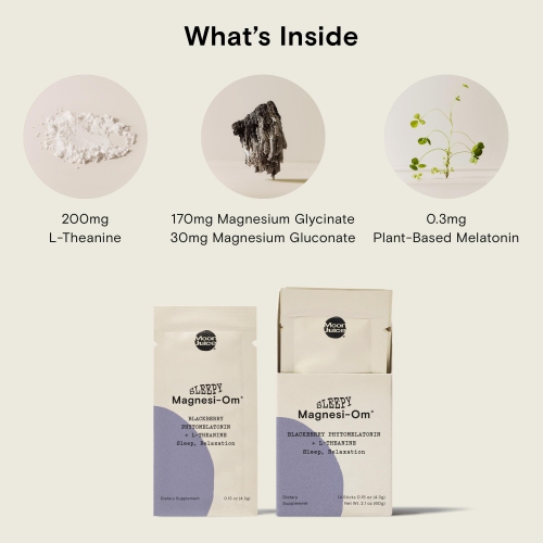 Jus de lune Sleepy Magnesi-OM mélatonine + magnésium aide au sommeil, 0,3 mg