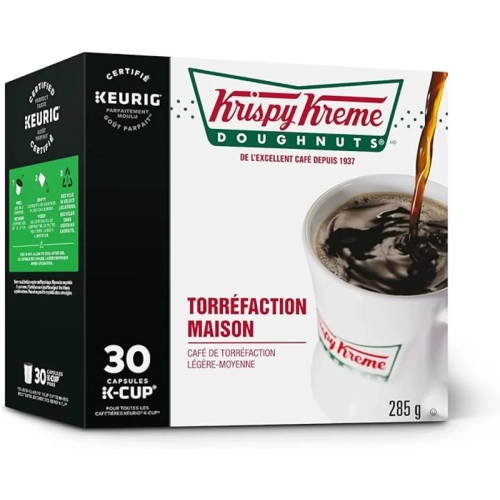 Dosettes K-Cup Krispy Kreme Smooth House - Paquet de 30 | certifiées Keurig pour cafetières Keurig