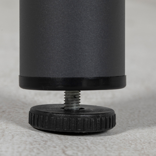 Outsunny 47" Outdoor Dining Table, Rectangle Garden Table for 6 People with Umbrella Hole, Aluminium Frame, HDPE Table Top, Slatted Design Patio