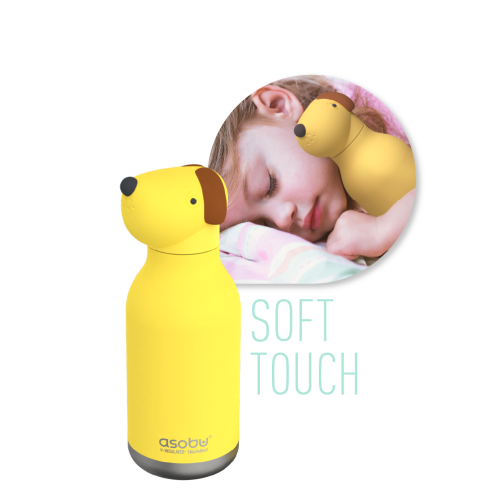 Asobu Bestie Kids Insulated Water Bottle with Detachable Soft Animal Head 16 Ounce