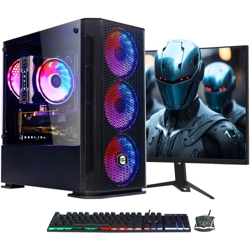 AQVIN  Aq10 PC Gaming Desktop Computer Tower - 27Inch Curved Monitor - Intel Core I7 Cpu - Geforce Rtx 3060 12GB HDMI - 32GB Ddr4 Ram - 1Tb SSD - 2Tb