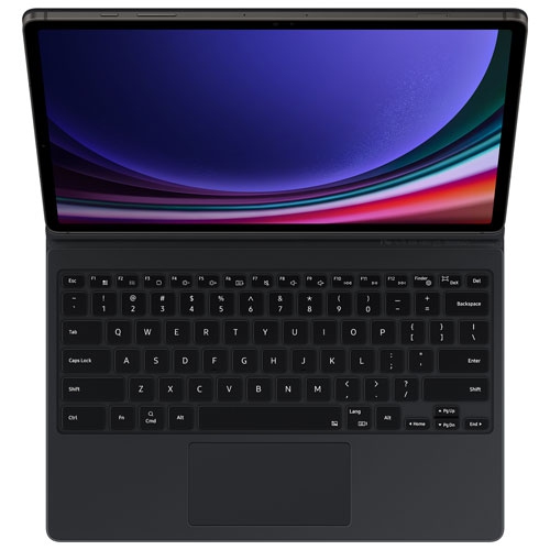 Refurbished Samsung Keyboard Book Cover Case with Track Pad for Galaxy Tab S9+/S9 FE+ (Plus) - Black