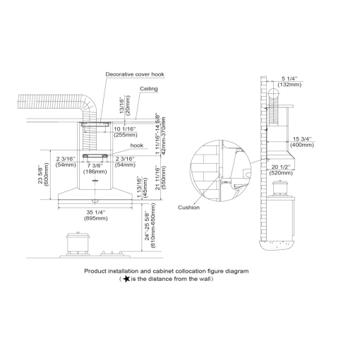 FOTILE EMG9050 36" Wall-Mount Range Hood 1300 CFMs with Touchscreen, 2 Speed-settings and Auto Turbo Mode, Adjustable Capture Shield, Delay Shutoff,