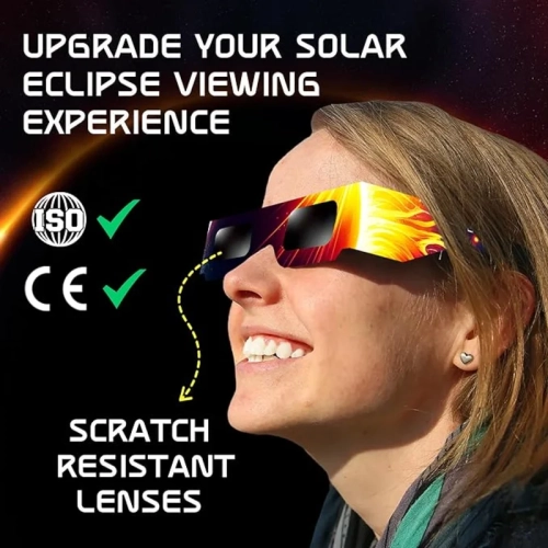 Galaxium Solar Eclipse Glasses 2024 - [6 Pack] AAS Approved for Direct Viewing in Canada | ISO 12312-2 & CE Certified Lunette Eclipse