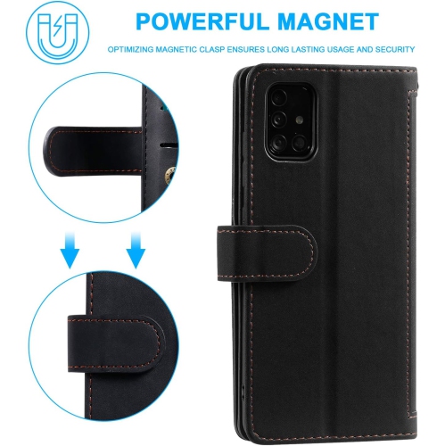 Wallet Case for Samsung S21 ULTRA, Retro Matte 9 Card Holder Slots Zipper Pocket Case PU Leather Magnetic Closure Kickstand with Wrist Strap Folio