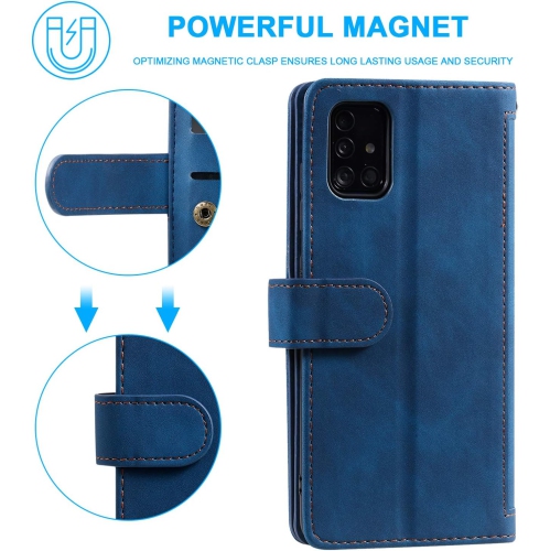 Wallet Case for Samsung S21 ULTRA, Retro Matte 9 Card Holder Slots Zipper Pocket Case PU Leather Magnetic Closure Kickstand with Wrist Strap Folio