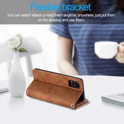 Wallet Case for Samsung Note 20 ULTRA, Retro Matte 9 Card Holder Slots Zipper Pocket Case PU Leather Magnetic Closure Kickstand with Wrist Strap