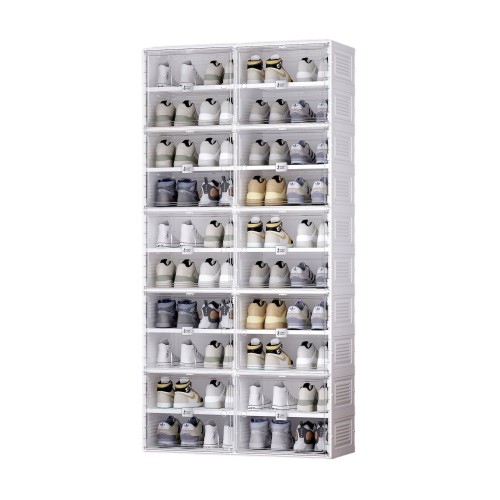 ANTBOX – Organisateur portatif pour chaussures, armoire empilable Sneaker avec porte magnétique, conception repliable, 10 niveaux, 40 paires