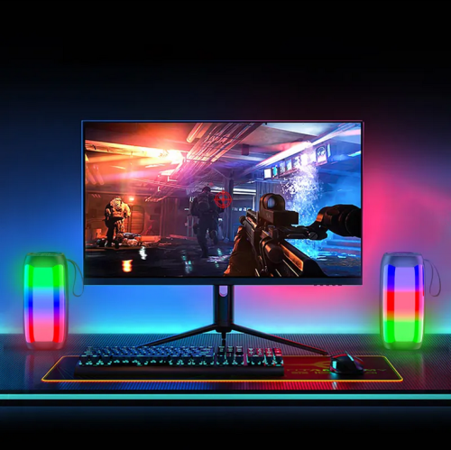 Portable Wireless Bluetooth Stereo Speaker with Colourful LED Light for Travel Indoor Outdoor Party