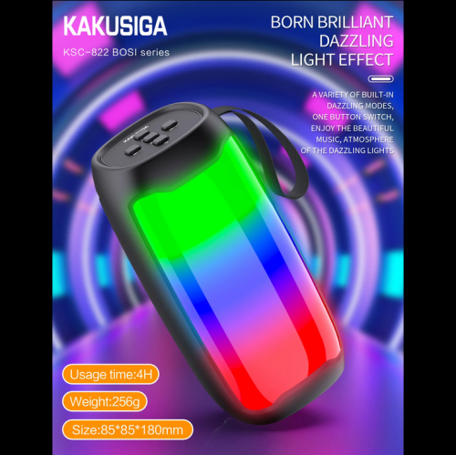 Portable Wireless Bluetooth Stereo Speaker with Colourful LED Light for Travel Indoor Outdoor Party