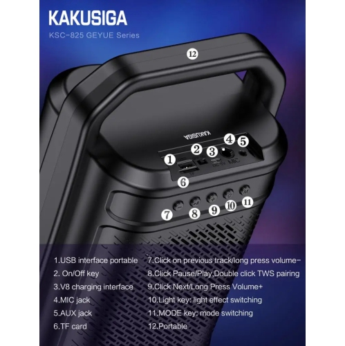 Portable Wireless Bluetooth Stereo Speaker with Colourful LED Light for Travel Indoor Outdoor Party