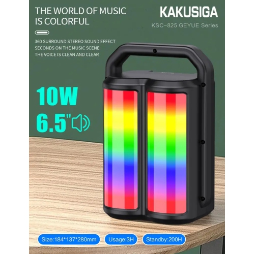 Portable Wireless Bluetooth Stereo Speaker with Colourful LED Light for Travel Indoor Outdoor Party