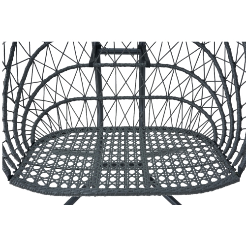 Kingman Outdoor/Indoor Double Porch Swing Egg Chair with Stand