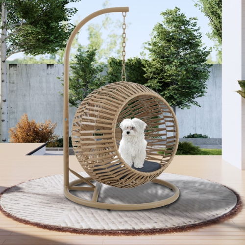 Balançoire de porche avec coussin pour animal de compagnie fabriquée à la main de Kingman - Gris