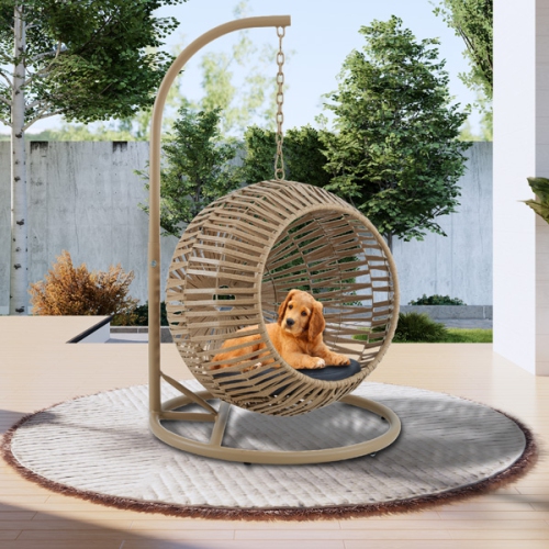 Balançoire de porche avec coussin pour animal de compagnie fabriquée à la main de Kingman - Gris