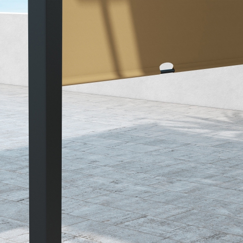 Auvent rétractable pour pergola de 10 x 10 pi, abri de jardin d'extérieur avec auvent et cadre en acier Outsunny, pour cour, jardin, patio, terrasse,