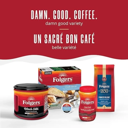 Folgers Caramel Drizzle Flavoured Coffee K-Cup Pods - 30 Count | For Keurig Coffee Makers