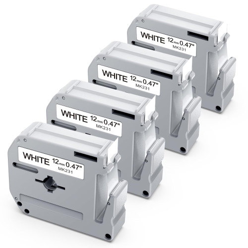 12MM MK231s Label Tape Compatible with Brother PTouch MK231, MK231s, for PTM95, PT70BM, PT