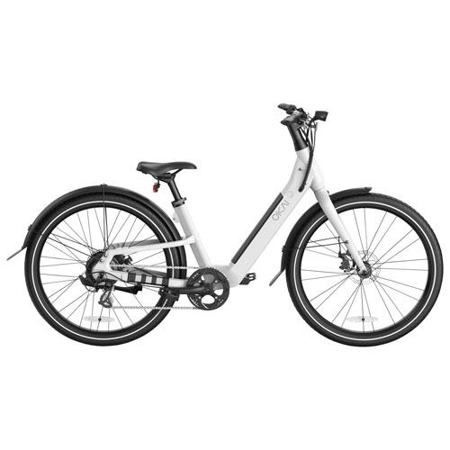 OKAI Stride 500W Step-Through Electric City Bike with up to 64km Battery Life - White