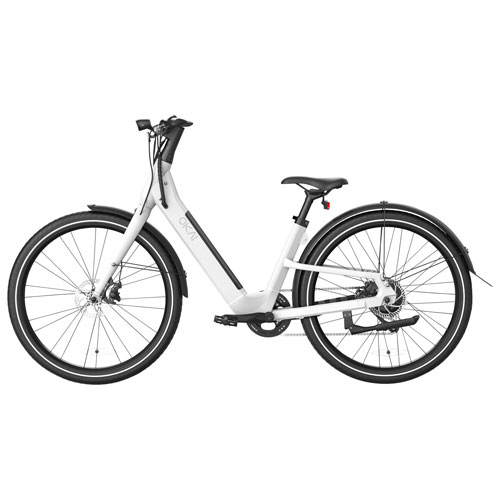 OKAI Stride 500W Step-Through Electric City Bike with up to 64km Battery Life - White