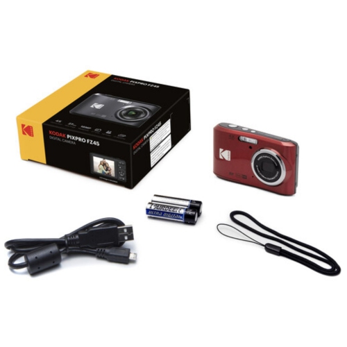 KODAK  Pixpro Fz45-Rd 16Mp Digital Camera 4X Optical Zoom 27MM Wide Angle 1080P Full HD Video 2.7" Lcd Vlogging Camera (Red)