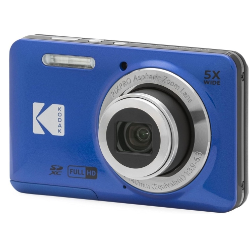 KODAK PIXPRO FZ55-BL 16MP Digital Camera 5X Optical Zoom 28mm Wide Angle 1080P Full HD Video 2.7" LCD Vlogging Camera