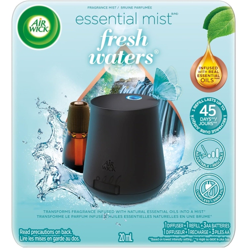 Airwick Essential Oils Diffuser Mist Kit, Fresh Water Breeze Fragrance