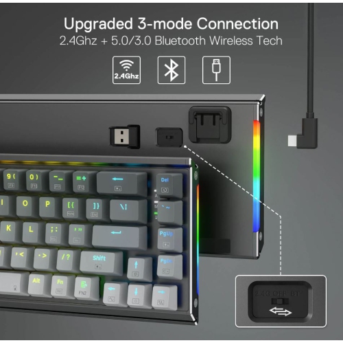 Redragon K641 SHACO PRO 60% Aluminum RGB Mechanical Keyboard