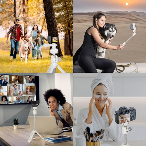 Portable Vlog Travel Selfie Phone Tripod for DSLR Gopro Hero Canon G7x Ricoh OsmoExtendtable Selfie Stick Tripod for Gopro Cell Phone & Camera, Mini