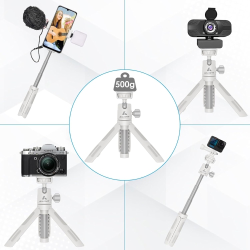 Portable Vlog Travel Selfie Phone Tripod for DSLR Gopro Hero Canon G7x Ricoh OsmoExtendtable Selfie Stick Tripod for Gopro Cell Phone & Camera, Mini