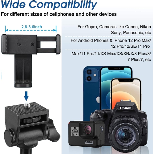 70" Extendable Selfie Stick Tripod with Wireless Remote & Carrying Bag, Phone Tripod Lightweight Travel Tripod, Compatible with iPhone Android