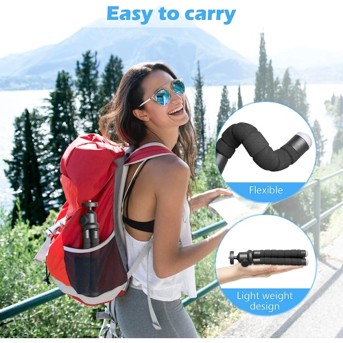 Phone Tripod, Portable and Flexible Tripod with Wireless Remote and Clip, Cell Phone Tripod Stand for photo Video Recording