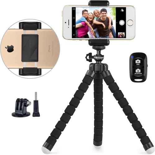 NONE  Phone Tripod, Portable And Adjustable Camera Stand Holder \w Wireless Remote And Universal Clip, Compatible \w Iphone, Android Phone, Camera