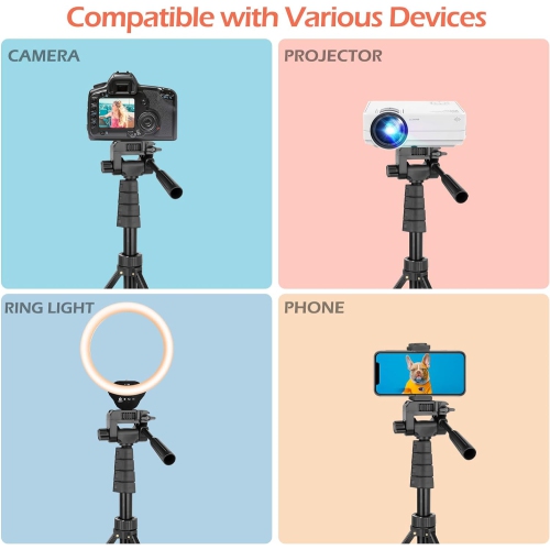 67" Phone Tripod&Camera Stand, Selfie Stick Tripod with Remote and Phone Holder, for Selfies/Video Recording/Live Streaming