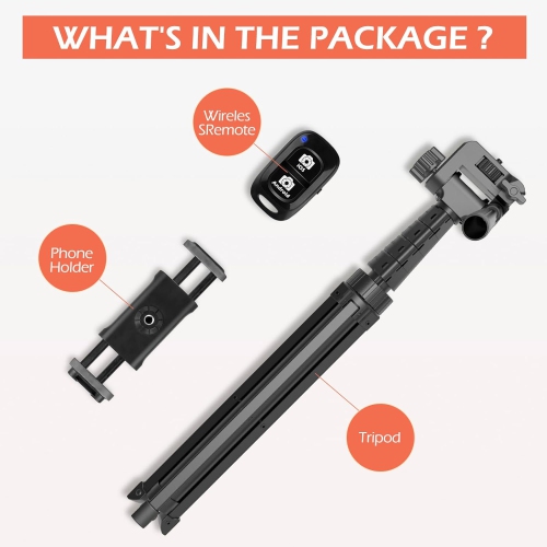 67" Phone Tripod&Camera Stand, Selfie Stick Tripod with Remote and Phone Holder, for Selfies/Video Recording/Live Streaming