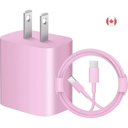iPhone 14 13 12 11 Fast Charger - Apple MFi Certified 20W PD Pink USB-C Rapid Wall Charger with 6FT Pink Cables - Compatible with iPhone 14/14 Pro/14